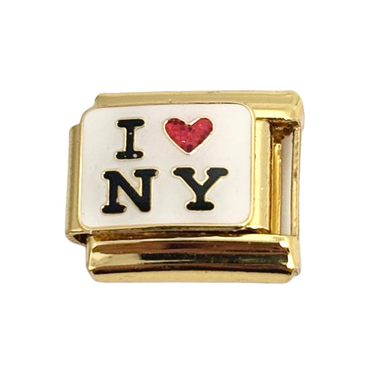 I ♥ NY Gold Italian Charm