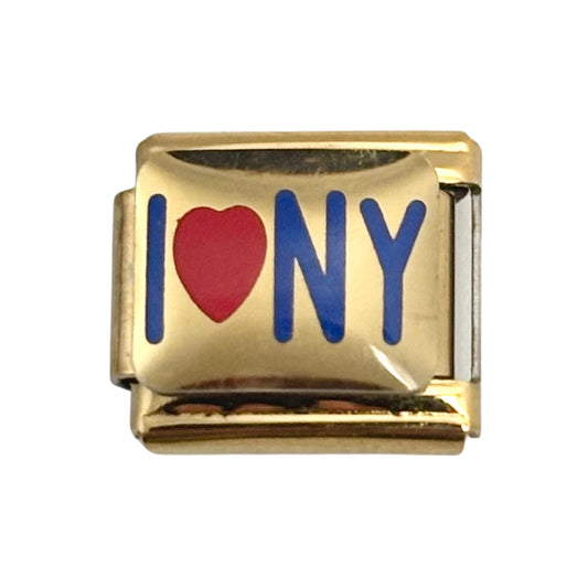 I ❤️ NY Gold Italian Charm