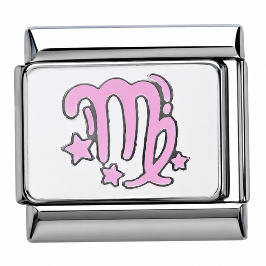 Virgo Zodiac Silver Italian Charm