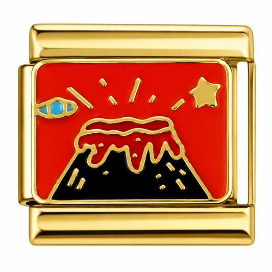 Volcano Gold Italian Charm