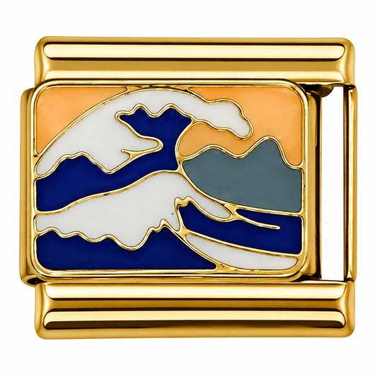 Wave Gold Italian Charm
