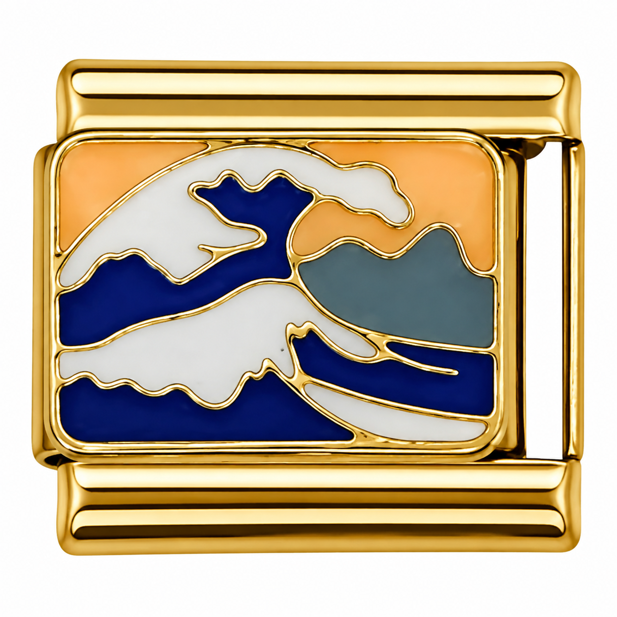 Wave Gold Italian Charm