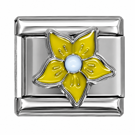 Yellow Flower Italian Charm