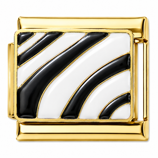 Zebra Print Gold Italian Charm