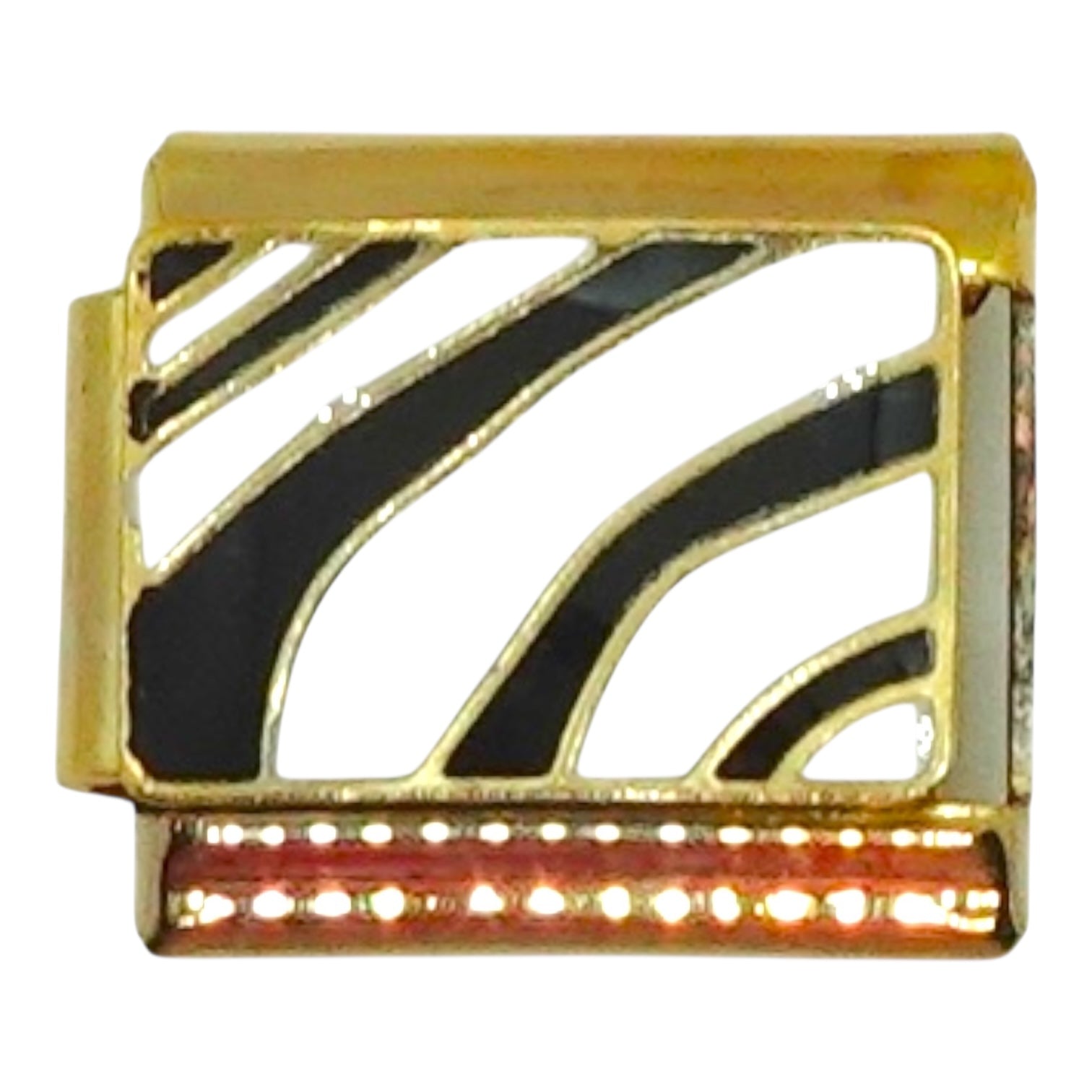Zebra Print Gold Italian Charm