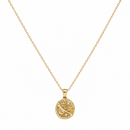 Celestial Sun & Moon Gold-Tone Pendant Necklace