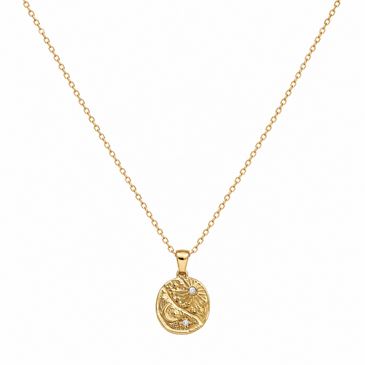 Celestial Sun & Moon Gold-Tone Pendant Necklace