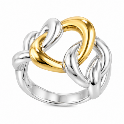 Two-Tone Interlocking Statement Ring
