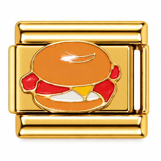 Bacon Egg and Cheese Gold Italian Charm
