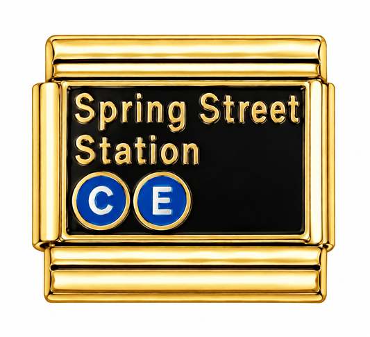 Spring Street Subway Station Gold Italian Charm