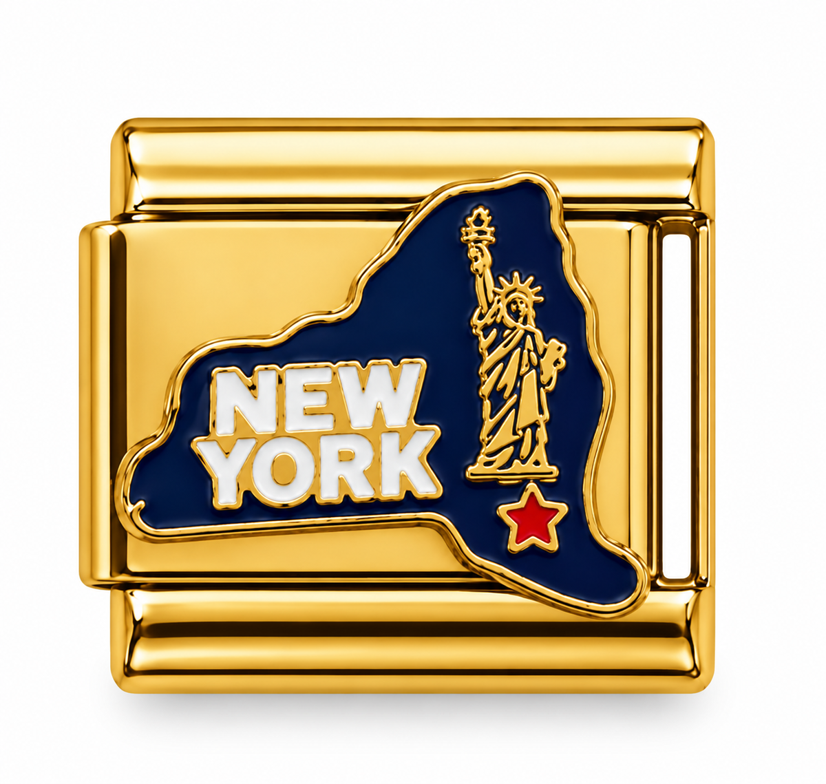 New York State Statue of Liberty Gold Italian Charm