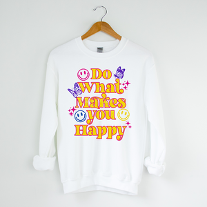 Do What Makes You Happy Butterfly Retro Gradient Crewneck Sweatshirt