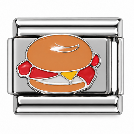 Bacon Egg and Cheese Silver Italian Charm