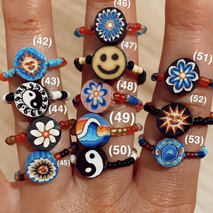 Beaded Clay Rings
