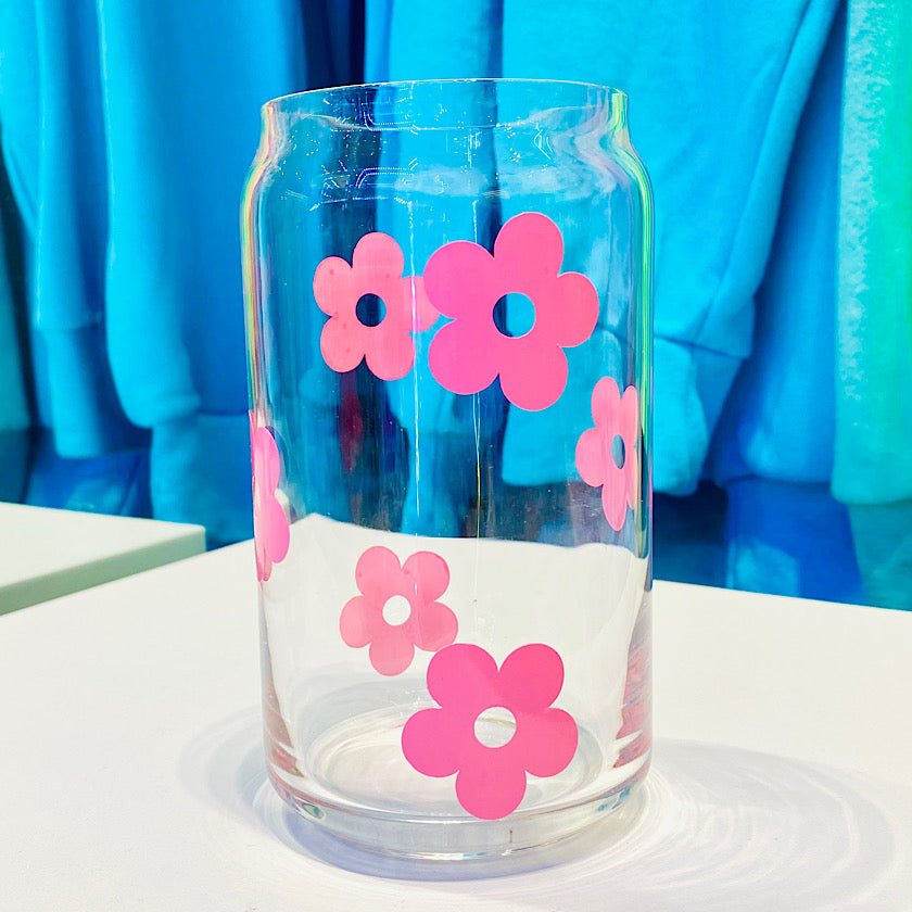 Pink Daisy Ice Coffee Cup