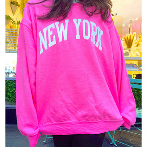 Hot Pink New York Crewneck Sweatshirt