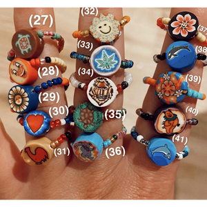 Beaded Clay Rings