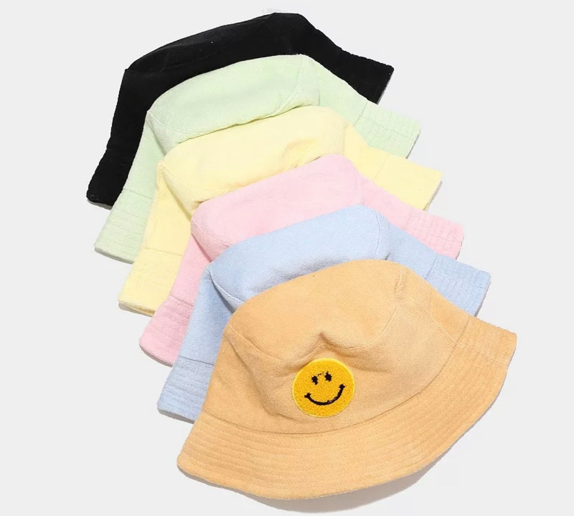 Terry Cloth Soho Happy Bucket Hat