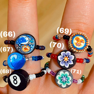 Beaded Clay Rings