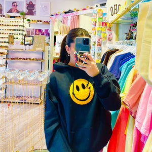 Fuzzy Soho Happy Face Sweatshirt PRE-ORDER Ships October 15th