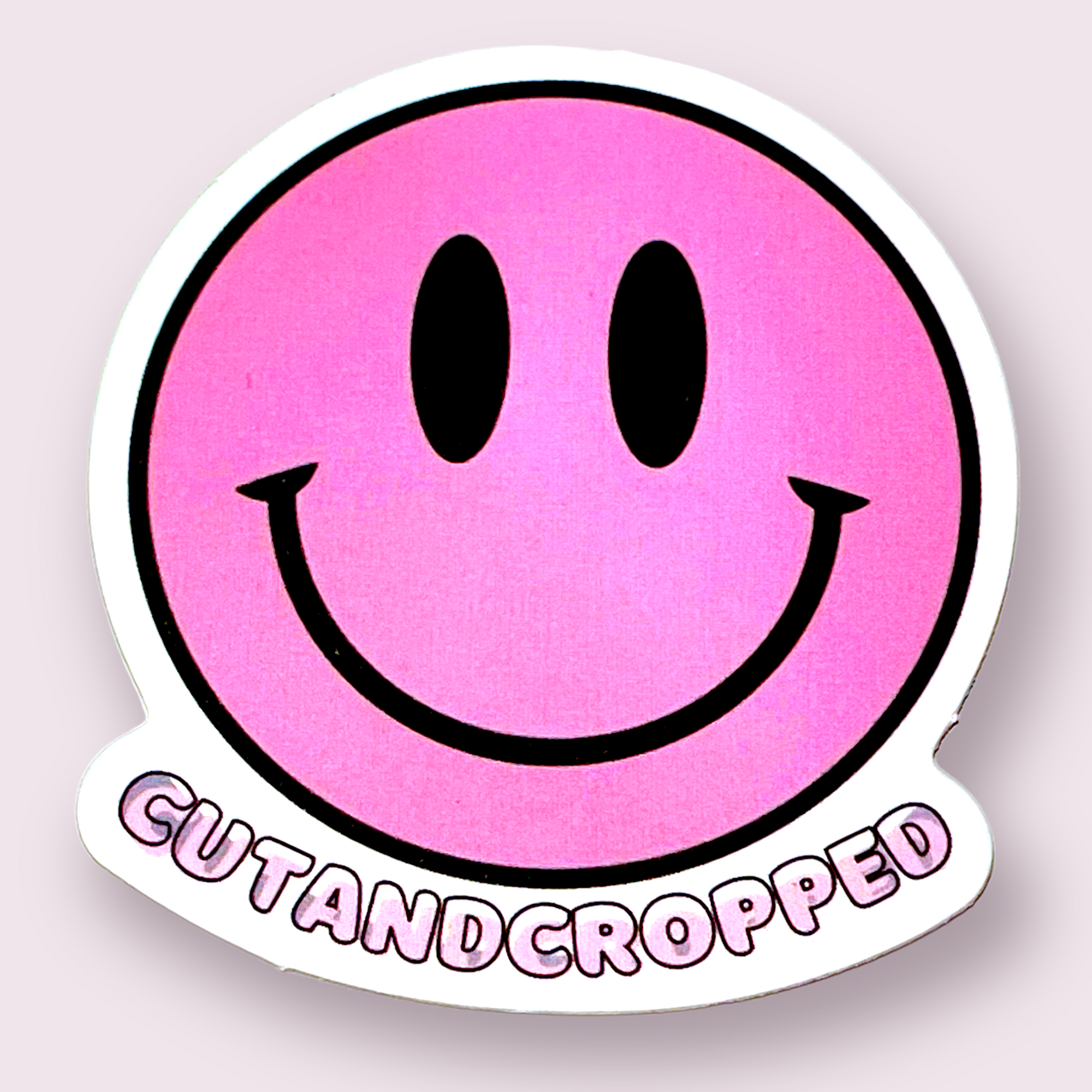 Cutandcropped Pink Happy Face Sticker