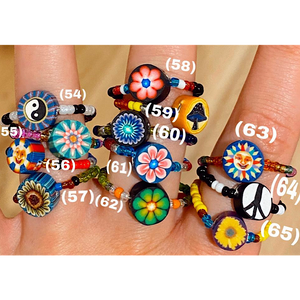 Beaded Clay Rings