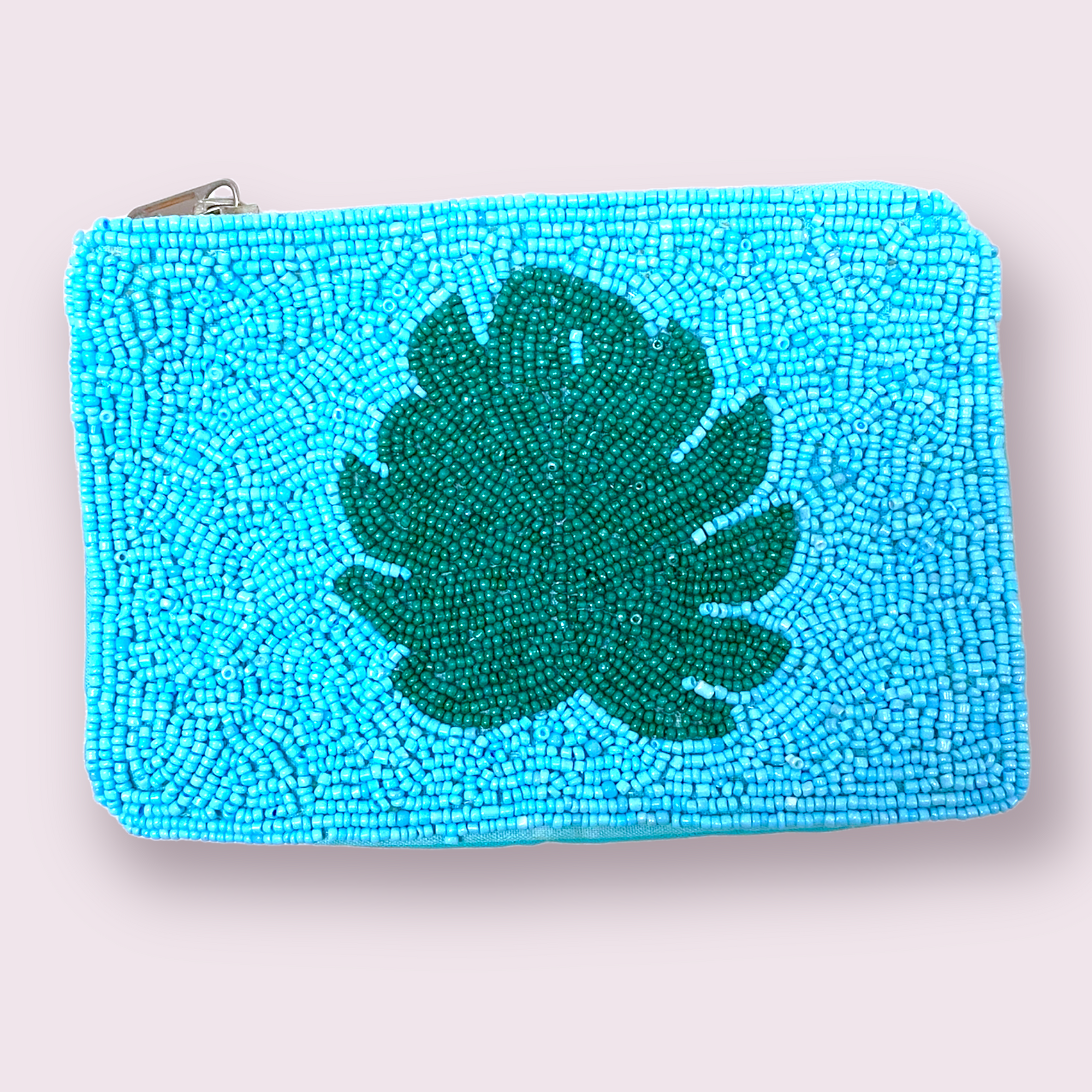 Banana Leaf Seed Bead Coin Purse