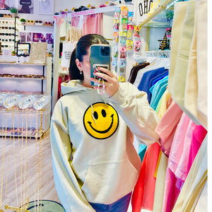 Fuzzy Soho Happy Face Sweatshirt PRE-ORDER Ships October 15th