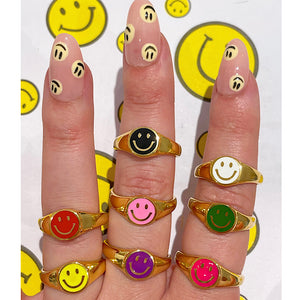 Soho Happy Face Rings Gold