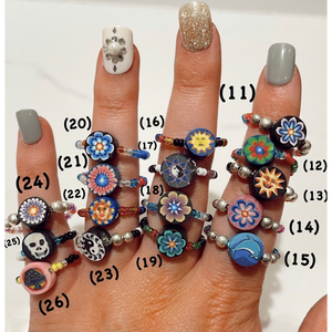 Beaded Clay Rings