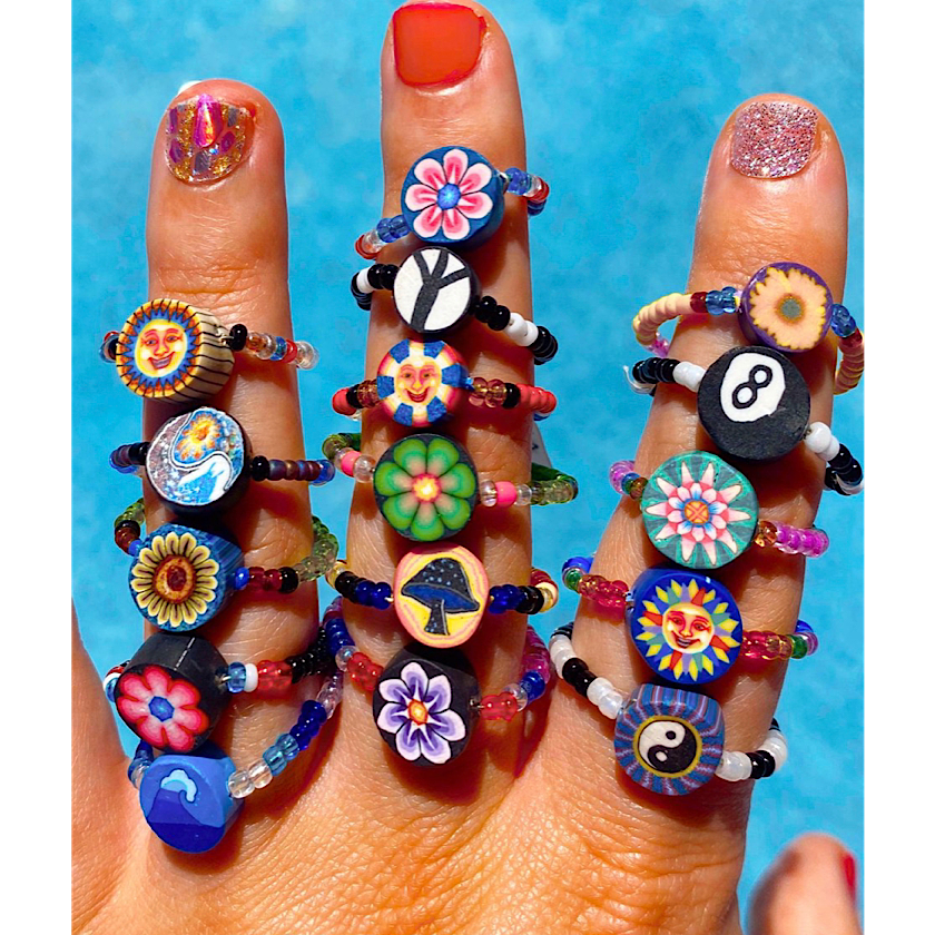 Beaded Clay Rings