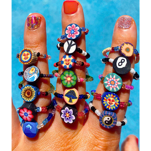 Beaded Clay Rings