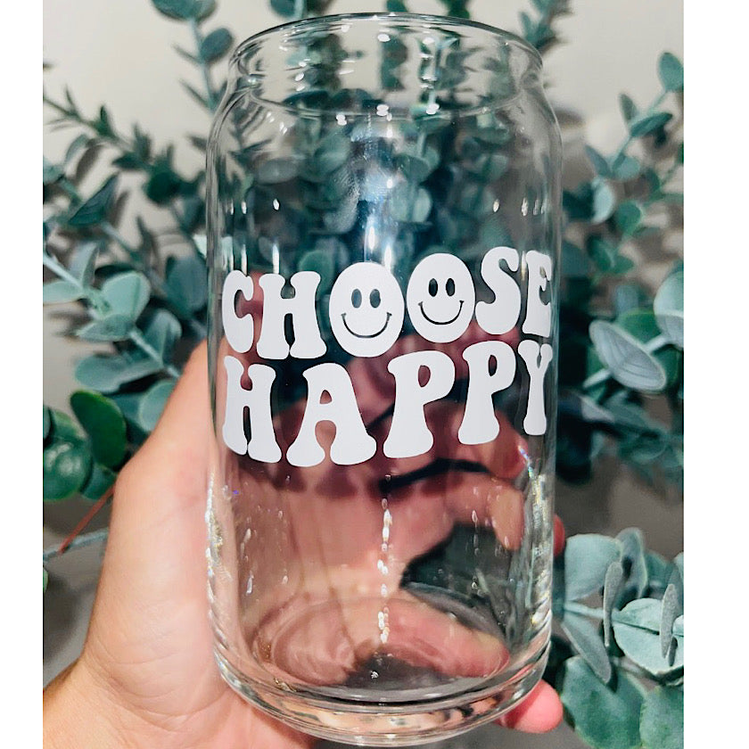 Choose Happy Ice Coffee Cup