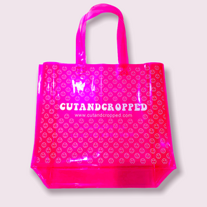 CUTANDCROPPED Large Pink Plastic Tote