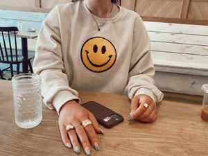 Fuzzy Soho Happy Face Sweatshirt PRE-ORDER Ships October 15th