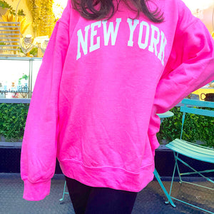 Hot Pink New York Crewneck Sweatshirt