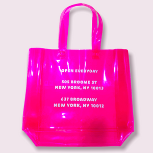 CUTANDCROPPED Large Pink Plastic Tote