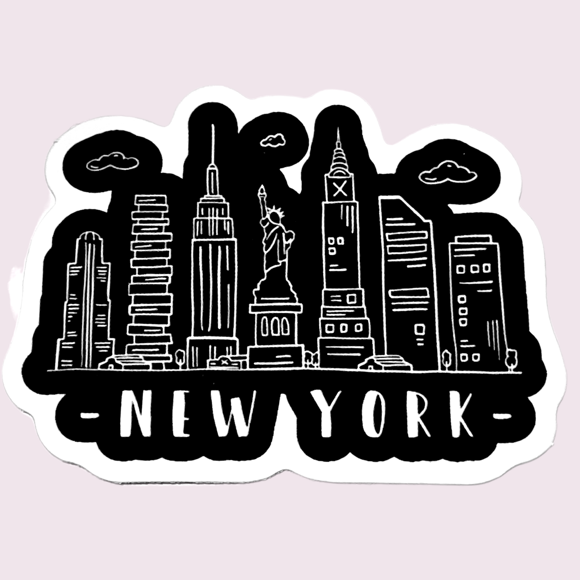 New York City Black & White Sticker