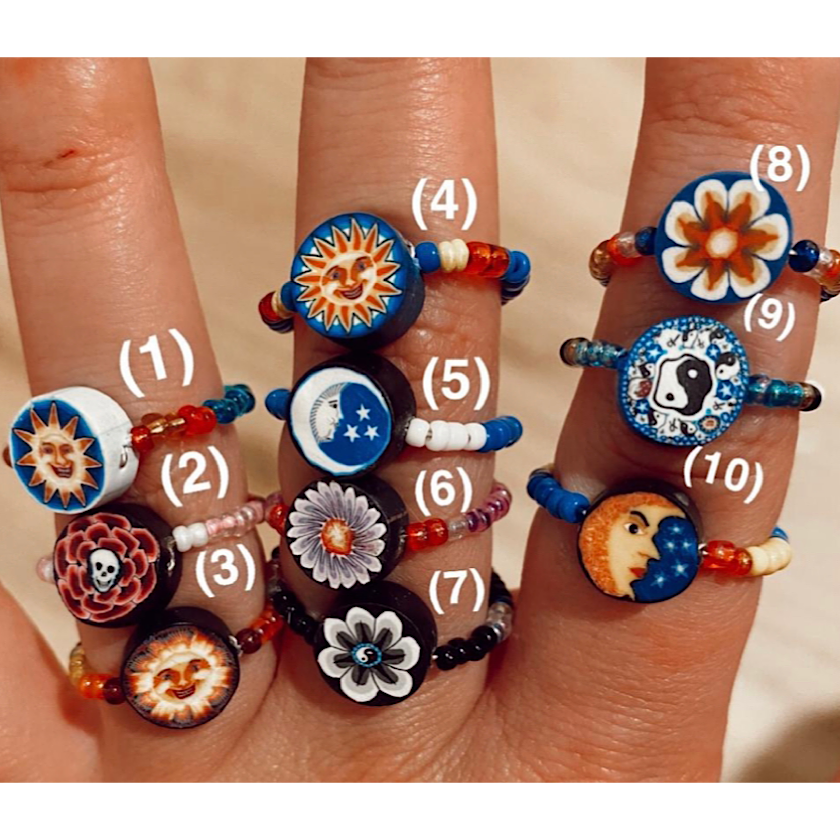Beaded Clay Rings
